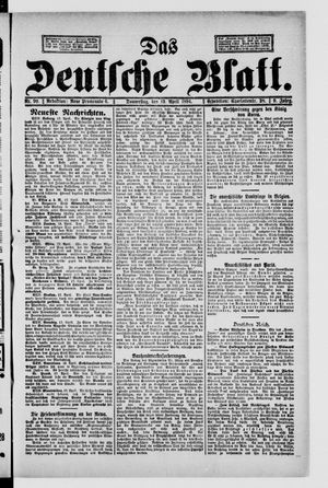 Das deutsche Blatt vom 19.04.1894