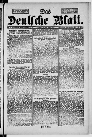 Das deutsche Blatt vom 22.04.1894