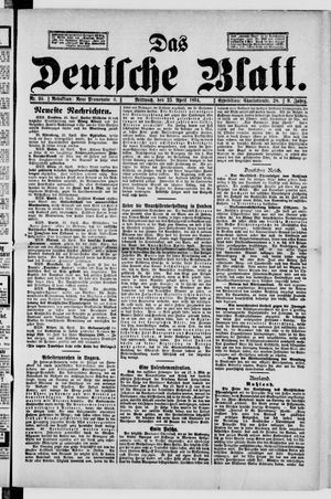 Das deutsche Blatt vom 25.04.1894