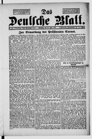 Das deutsche Blatt vom 27.06.1894