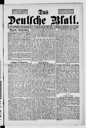 Das deutsche Blatt vom 26.07.1894