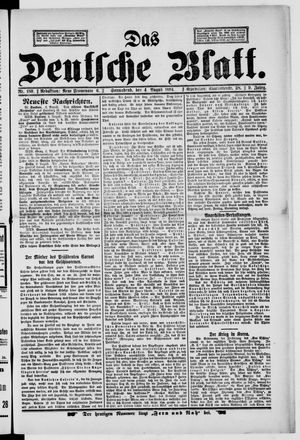Das deutsche Blatt vom 04.08.1894