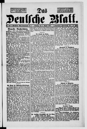 Das deutsche Blatt vom 07.08.1894