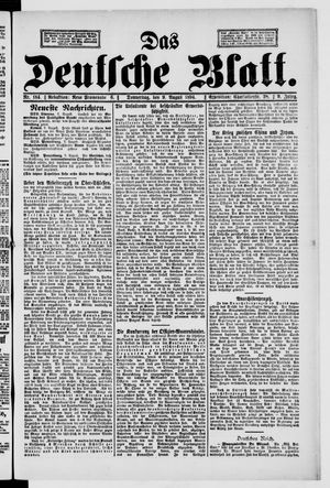 Das deutsche Blatt vom 09.08.1894