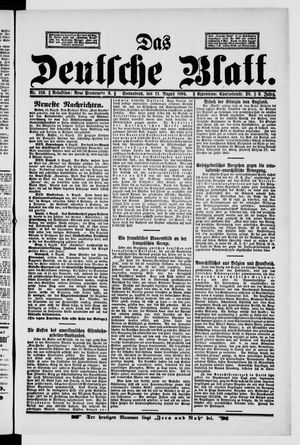Das deutsche Blatt vom 11.08.1894