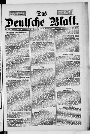 Das deutsche Blatt vom 16.08.1894
