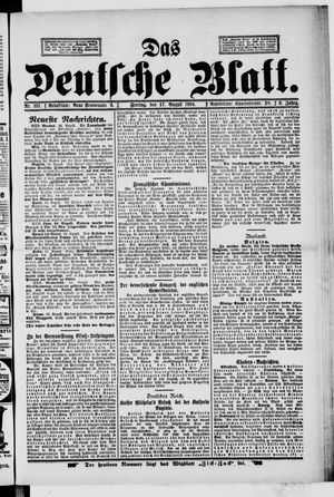Das deutsche Blatt vom 17.08.1894