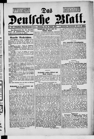 Das deutsche Blatt vom 19.08.1894