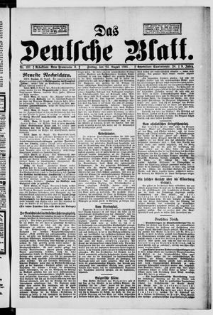 Das deutsche Blatt vom 24.08.1894