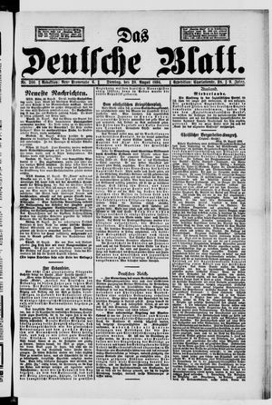Das deutsche Blatt vom 28.08.1894