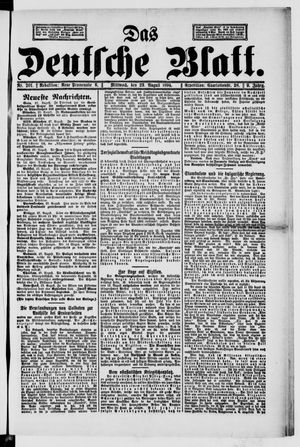 Das deutsche Blatt vom 29.08.1894