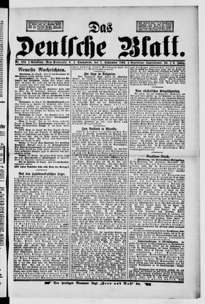 Das deutsche Blatt vom 01.09.1894