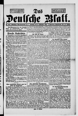 Das deutsche Blatt vom 02.09.1894