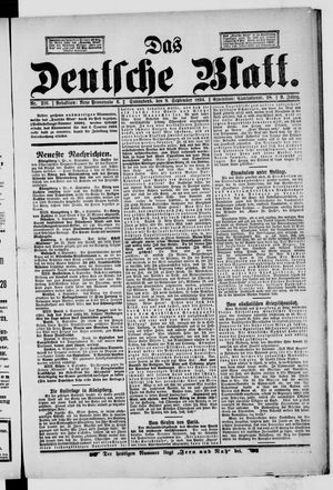 Das deutsche Blatt vom 08.09.1894