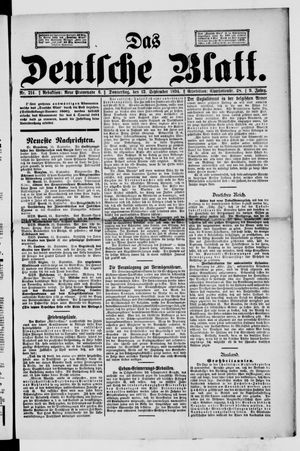Das deutsche Blatt vom 13.09.1894