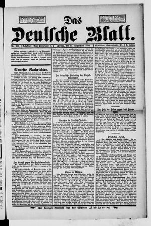 Das deutsche Blatt vom 14.09.1894