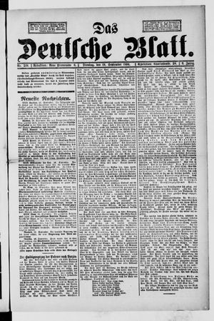 Das deutsche Blatt vom 18.09.1894