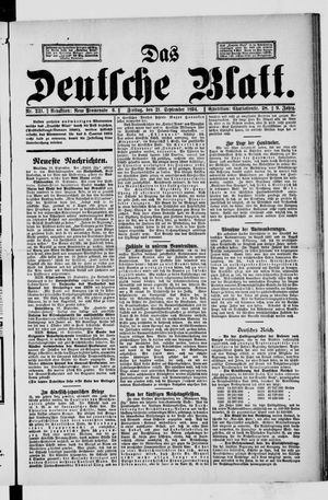 Das deutsche Blatt vom 21.09.1894