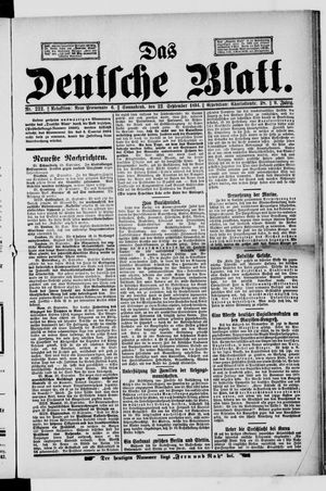 Das deutsche Blatt vom 22.09.1894