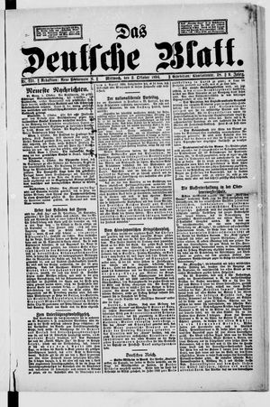 Das deutsche Blatt vom 03.10.1894