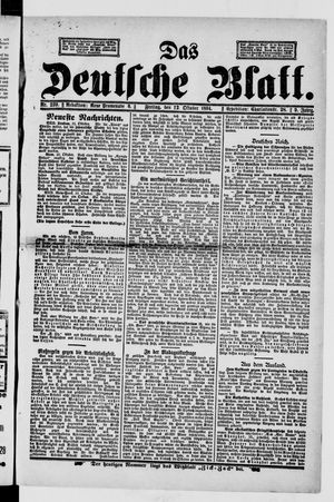 Das deutsche Blatt vom 12.10.1894