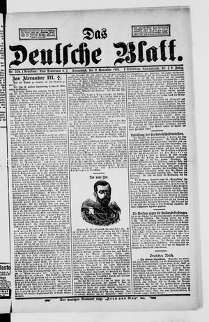 Das deutsche Blatt vom 03.11.1894