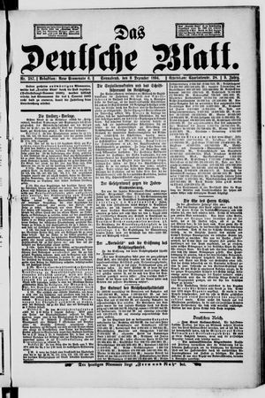 Das deutsche Blatt vom 08.12.1894