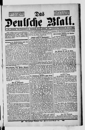 Das deutsche Blatt vom 15.12.1894