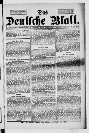 Das deutsche Blatt vom 22.12.1894