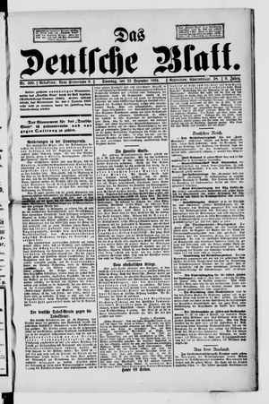 Das deutsche Blatt on Dec 23, 1894