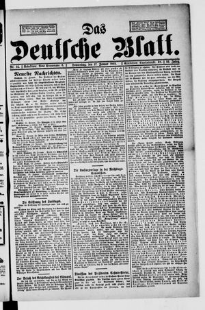 Das deutsche Blatt on Jan 17, 1895