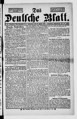 Das deutsche Blatt vom 19.01.1895