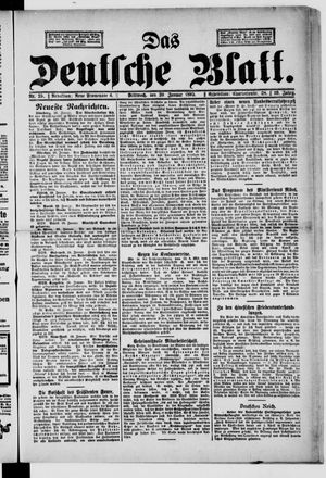 Das deutsche Blatt vom 30.01.1895