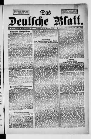 Das deutsche Blatt vom 08.02.1895