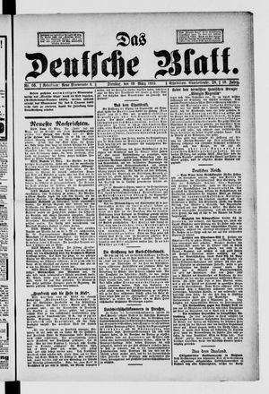 Das deutsche Blatt vom 19.03.1895