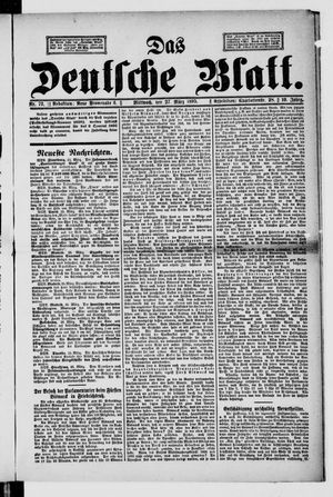 Das deutsche Blatt on Mar 27, 1895