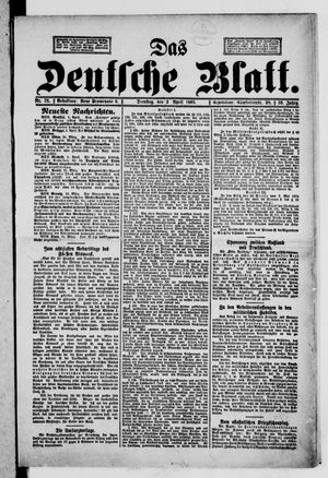 Das deutsche Blatt vom 02.04.1895
