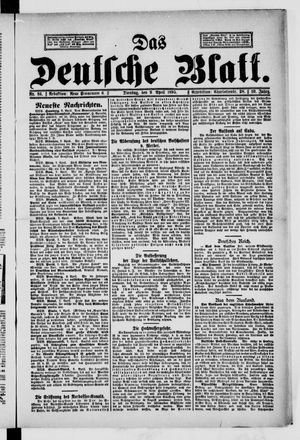Das deutsche Blatt vom 09.04.1895