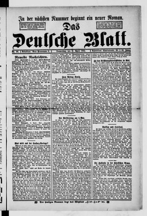 Das deutsche Blatt vom 11.04.1895