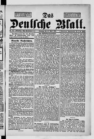 Das deutsche Blatt vom 14.04.1895