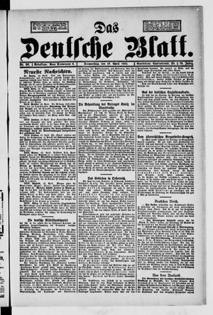 Das deutsche Blatt vom 18.04.1895