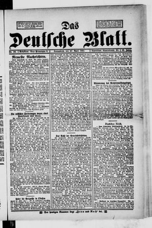 Das deutsche Blatt vom 27.04.1895