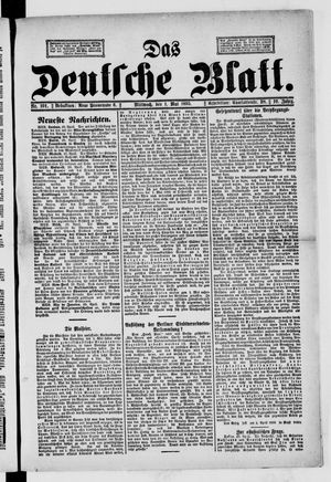 Das deutsche Blatt vom 01.05.1895