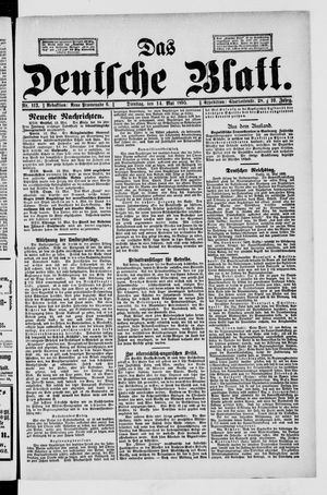 Das deutsche Blatt vom 14.05.1895