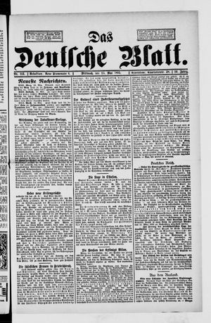 Das deutsche Blatt vom 15.05.1895