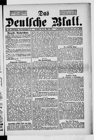 Das deutsche Blatt vom 21.05.1895