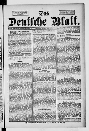 Das deutsche Blatt on May 25, 1895