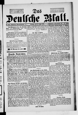 Das deutsche Blatt on Jun 16, 1895