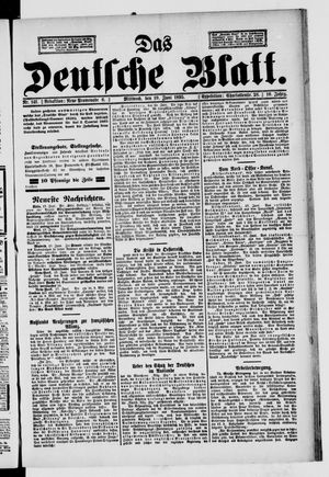 Das deutsche Blatt vom 19.06.1895