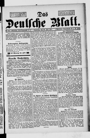 Das deutsche Blatt on Jun 20, 1895
